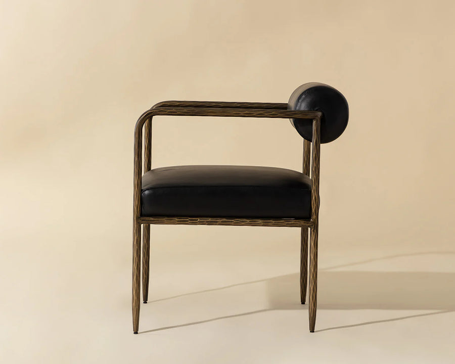 Ajani Dining Armchair-Charcoal Black