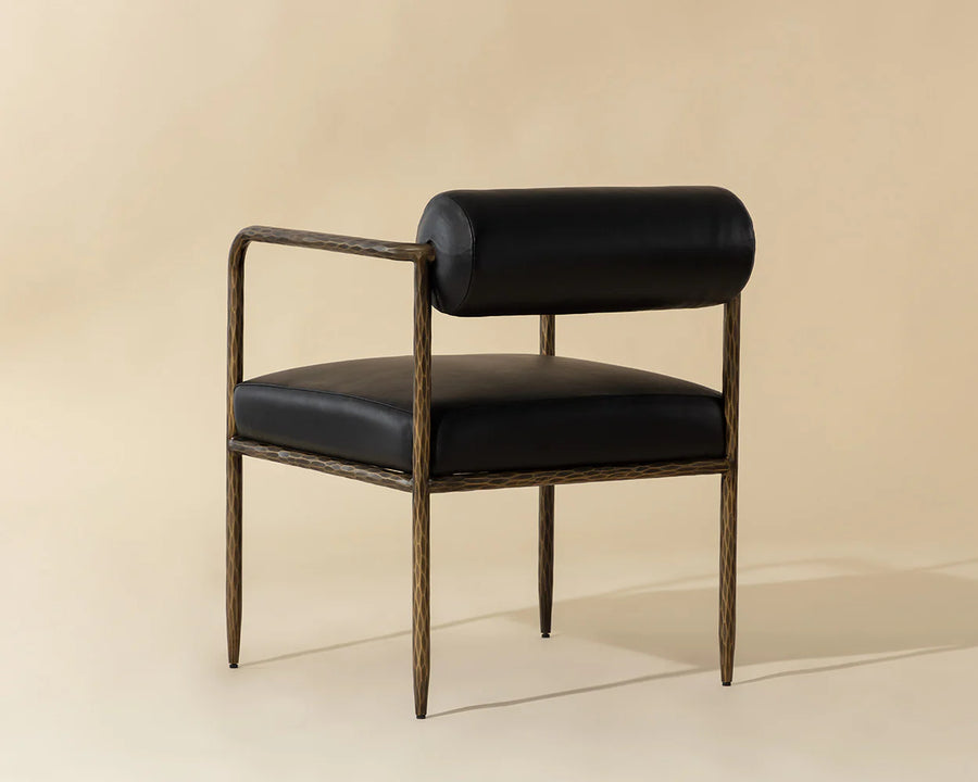 Ajani Dining Armchair-Charcoal Black