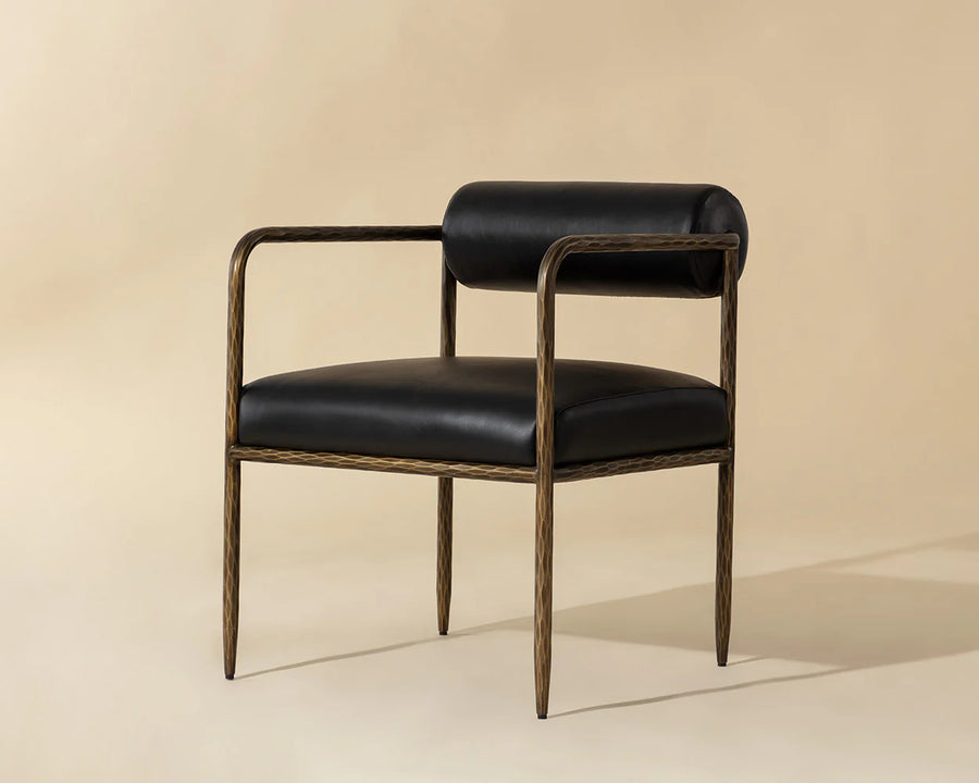 Ajani Dining Armchair-Charcoal Black