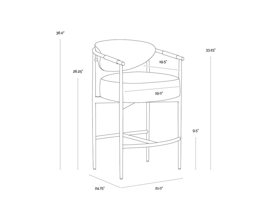 Heloise Counter Stool-Ivanhoe Pine