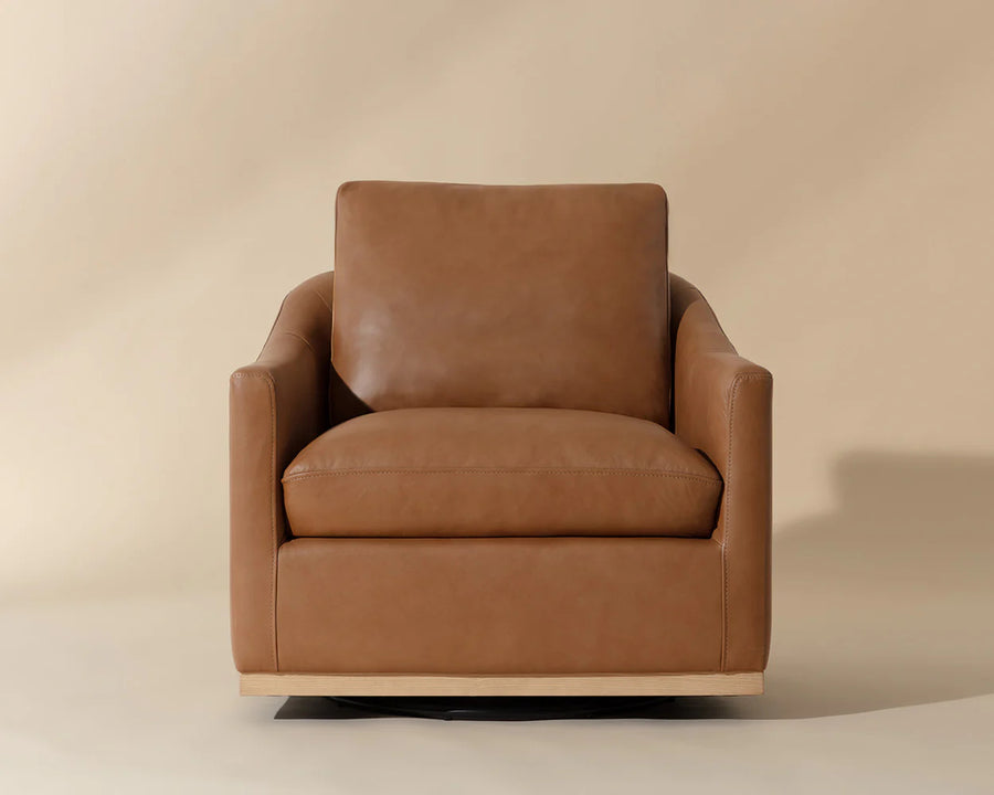 Corbin Swivel Lounge Chair-Aline Butternut