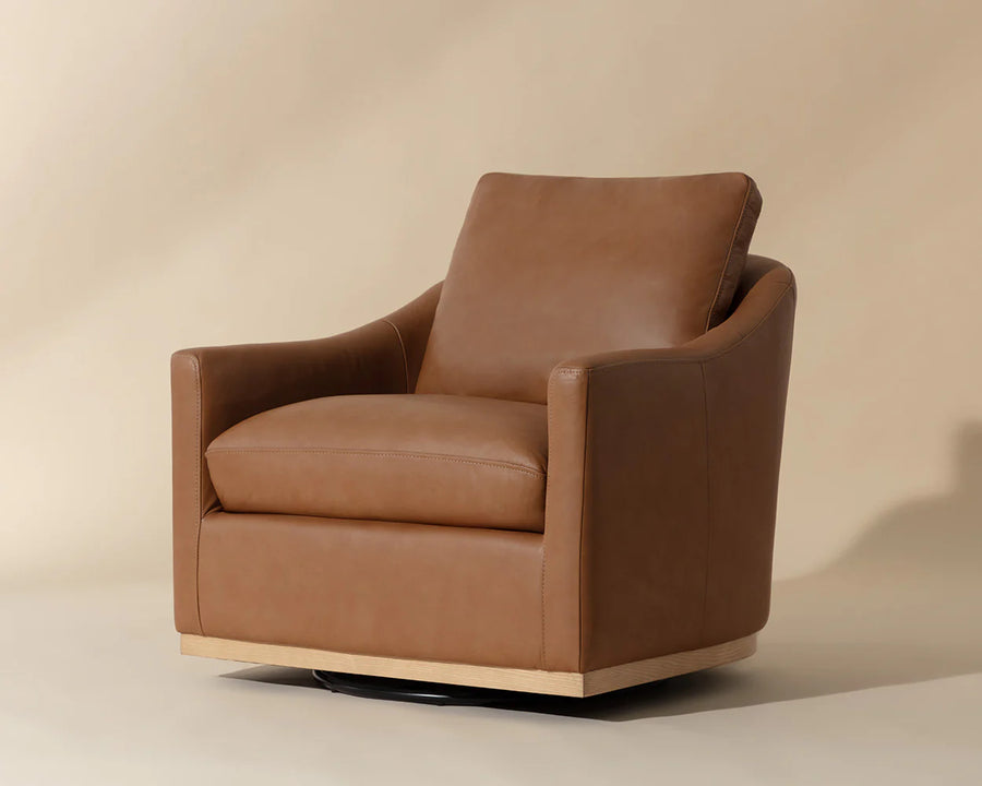 Corbin Swivel Lounge Chair-Aline Butternut