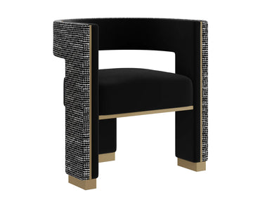 Adamina Dining Armchair- Abbington Black / Hobbes Nigh