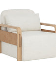 Otso Swivel Lounge Chair-Geralt Linen / Nubuck Tan