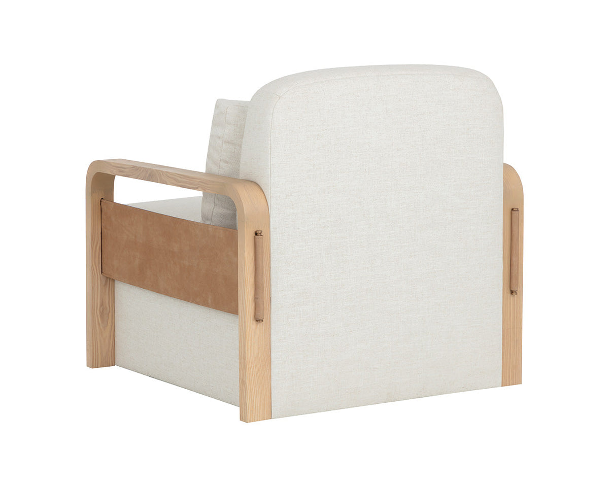 Otso Swivel Lounge Chair-Geralt Linen / Nubuck Tan