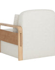 Otso Swivel Lounge Chair-Geralt Linen / Nubuck Tan