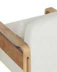 Otso Swivel Lounge Chair-Geralt Linen / Nubuck Tan