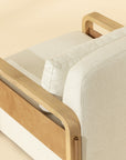 Otso Swivel Lounge Chair-Geralt Linen / Nubuck Tan