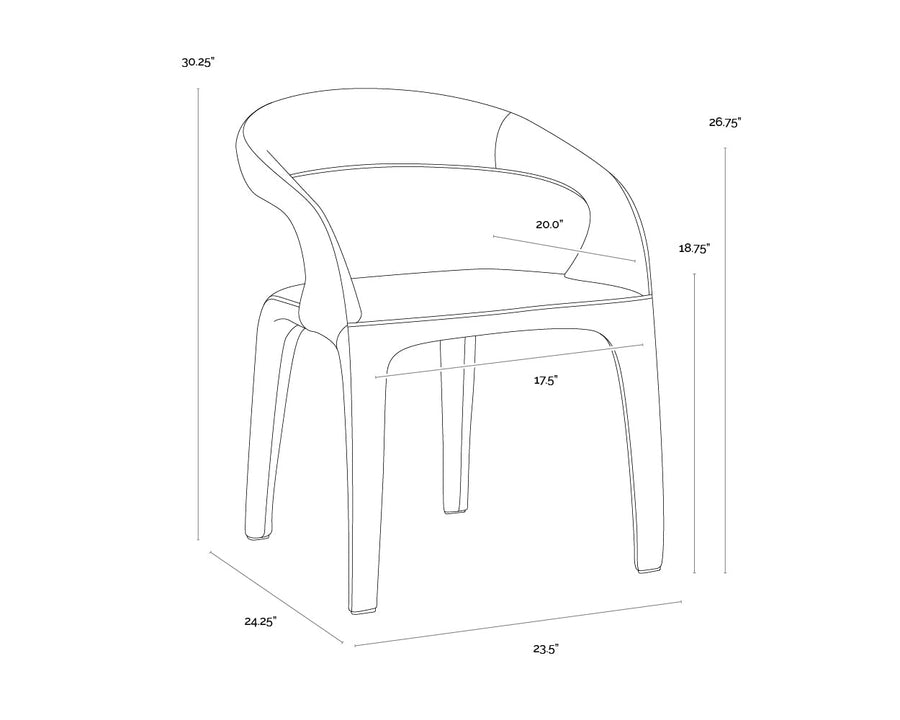 Atika Dining Armchair-Ivanhoe Mineral