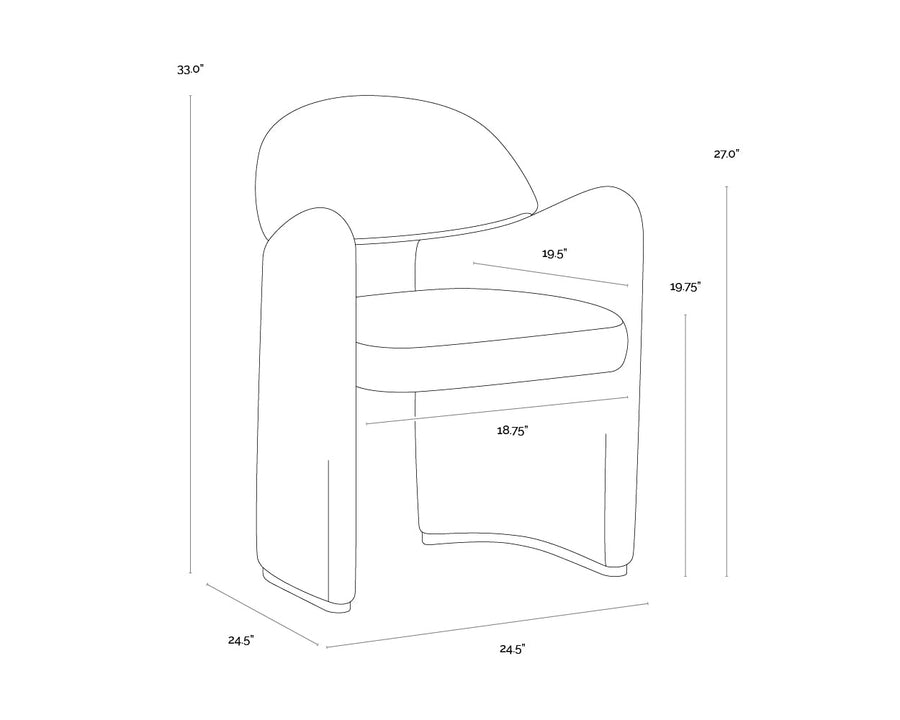 Snowden Dining Armchair-Opera Butterscotch