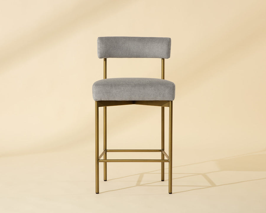 Seneca Counter Stool - Antique Brass-Polo Club Stone