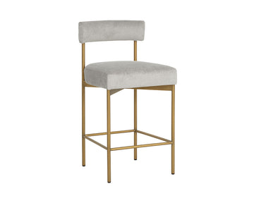 Seneca Counter Stool - Antique Brass-Polo Club Stone