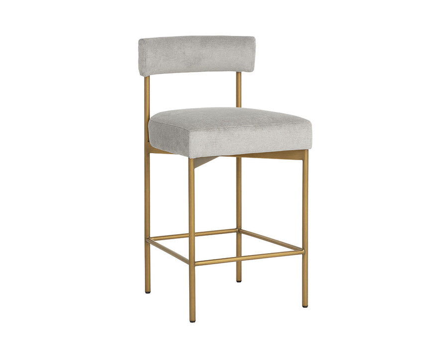 Seneca Counter Stool - Antique Brass-Polo Club Stone