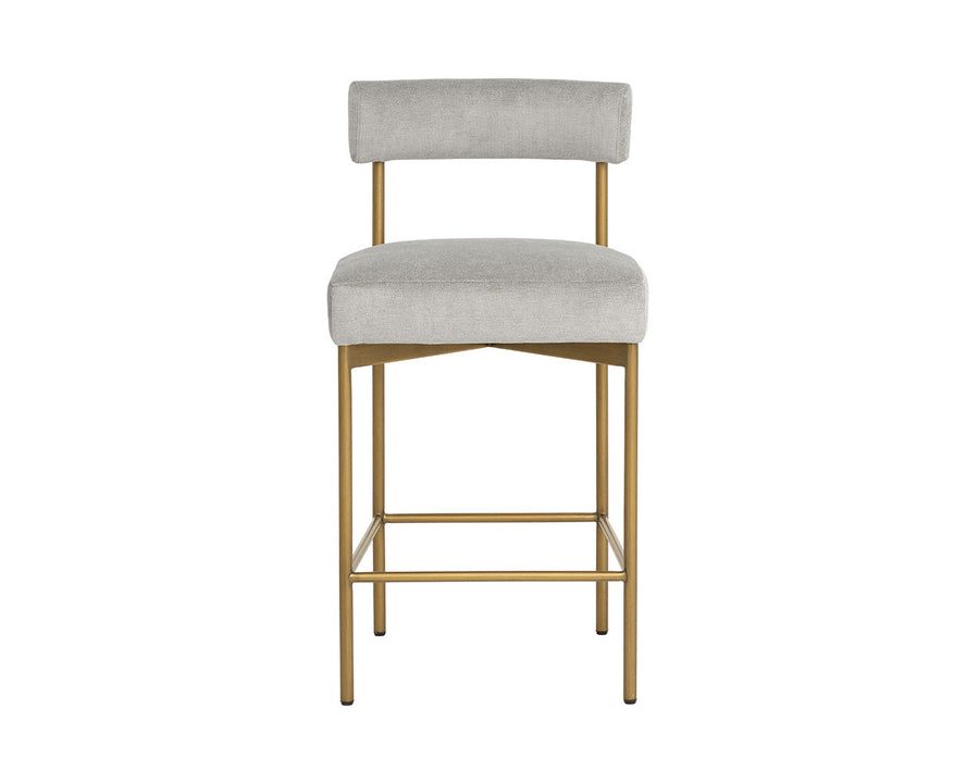 Seneca Counter Stool - Antique Brass-Polo Club Stone