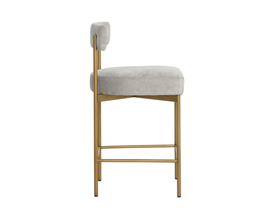 Seneca Counter Stool - Antique Brass-Polo Club Stone