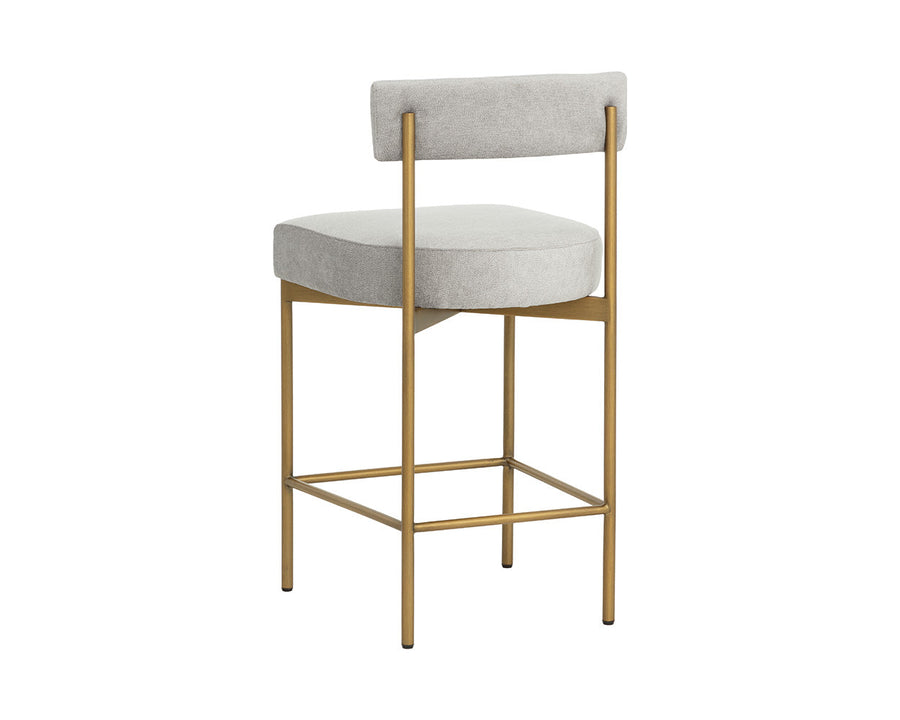 Seneca Counter Stool - Antique Brass-Polo Club Stone