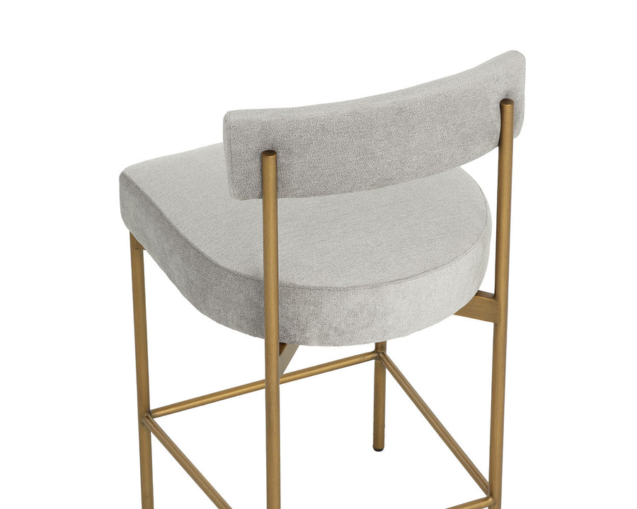 Seneca Counter Stool - Antique Brass-Polo Club Stone