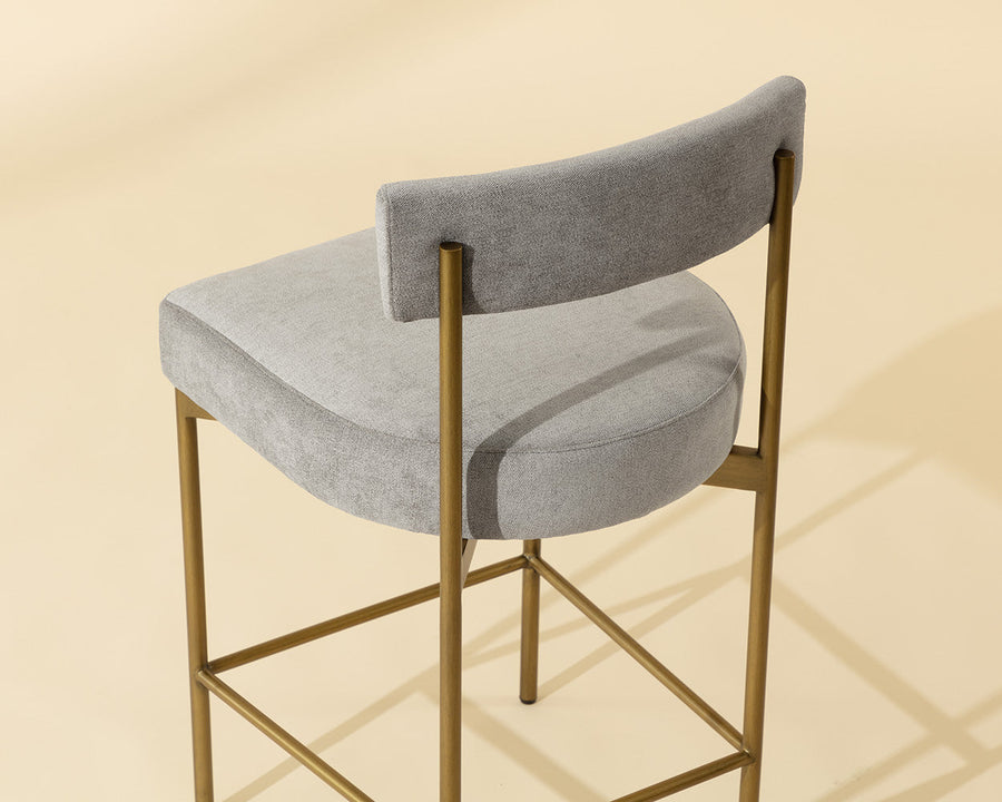 Seneca Counter Stool - Antique Brass-Polo Club Stone