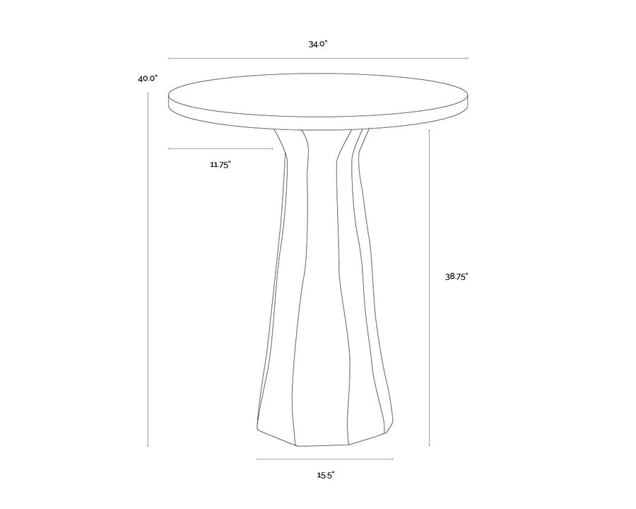 Kliff Bar Table - Travertine Look - 34