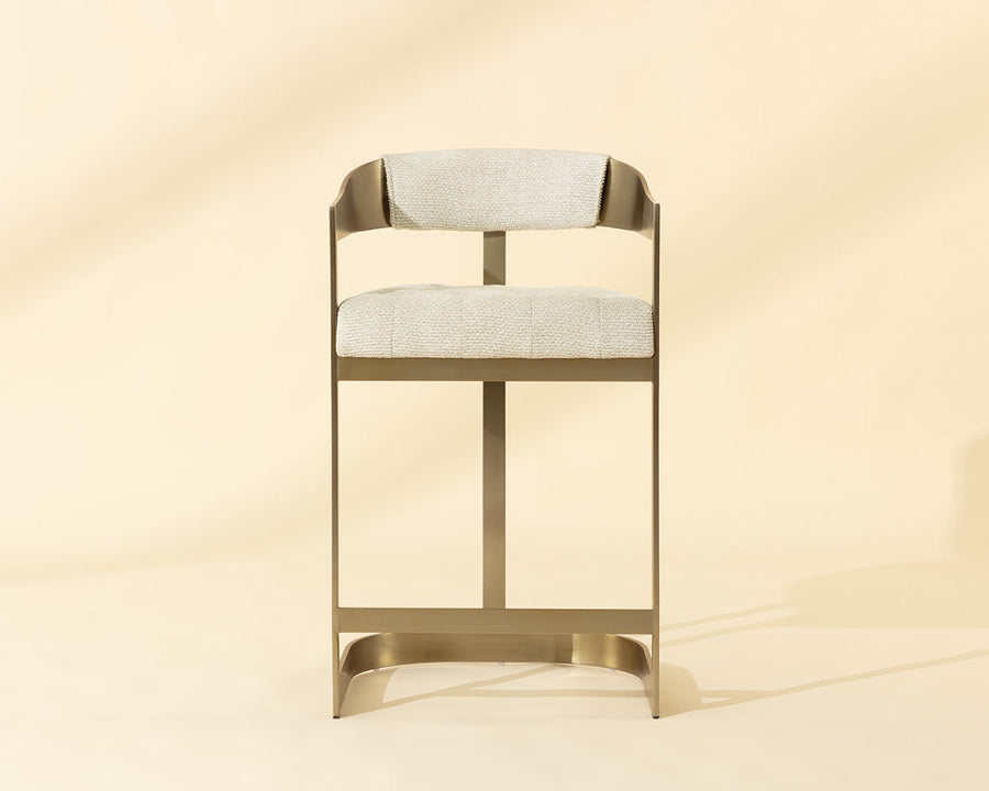 Beaumont Counter Stool - Antique Brass-Rhea Light Barley