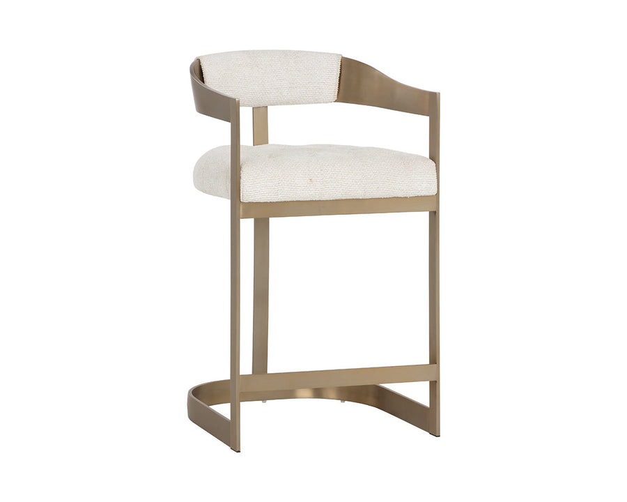 Beaumont Counter Stool - Antique Brass-Rhea Light Barley
