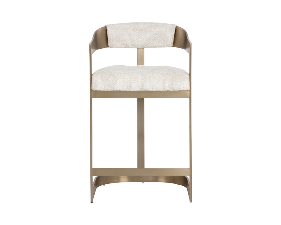 Beaumont Counter Stool - Antique Brass-Rhea Light Barley