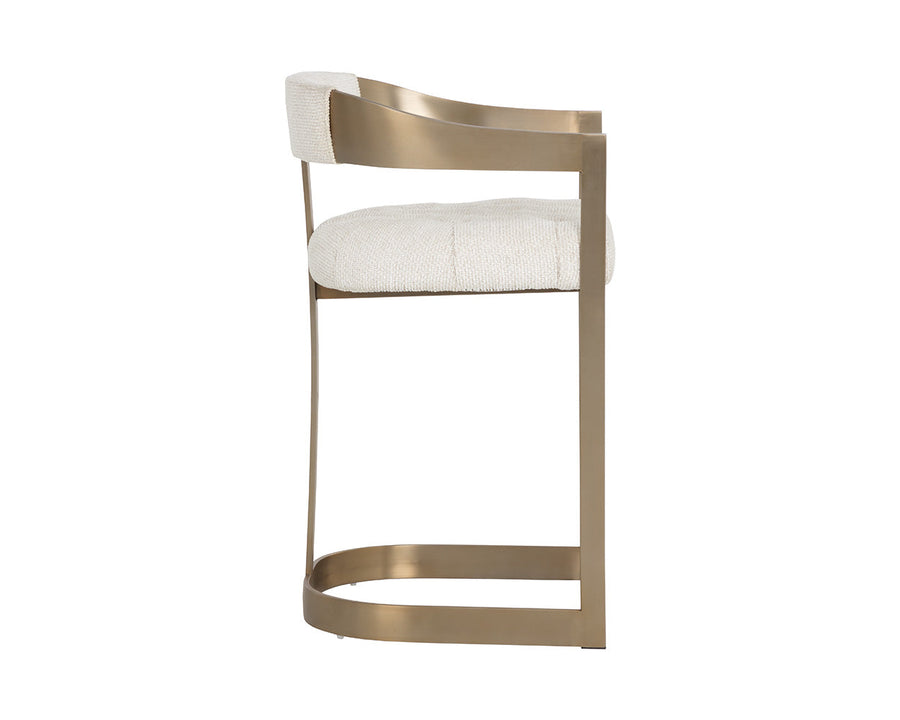 Beaumont Counter Stool - Antique Brass-Rhea Light Barley
