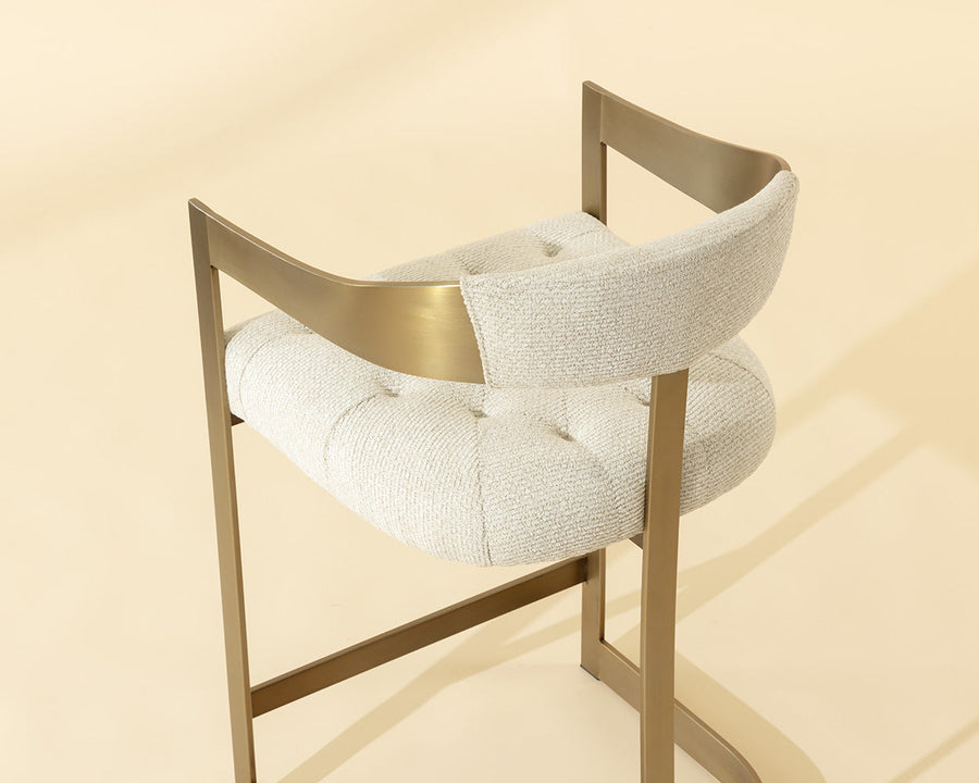 Beaumont Counter Stool - Antique Brass-Rhea Light Barley