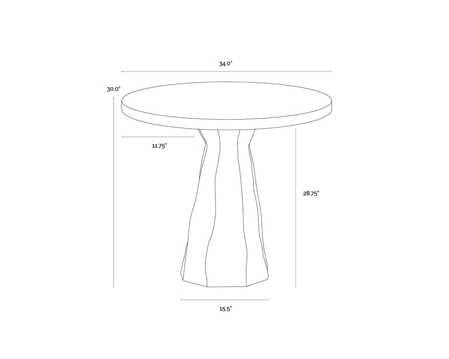 Kliff Bistro Table - Travertine Look - 34