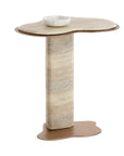 Isola End Table - Travertine Look
