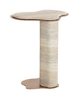 Isola End Table - Travertine Look