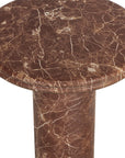 Bastion End Table - Marble Look-Mocha Marble Look