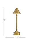 Traipse Brass Cordless Table Lamp