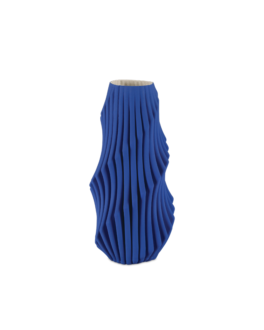Blue Pleat Medium Vase