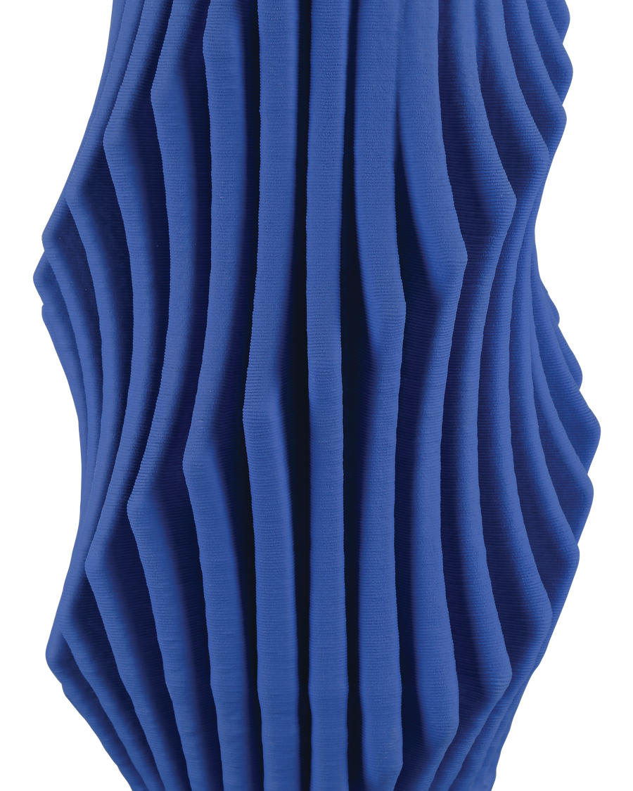 Blue Pleat Large Vase
