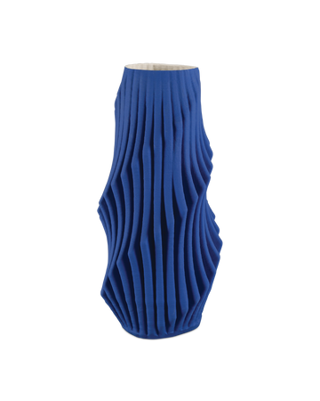 Blue Pleat Large Vase