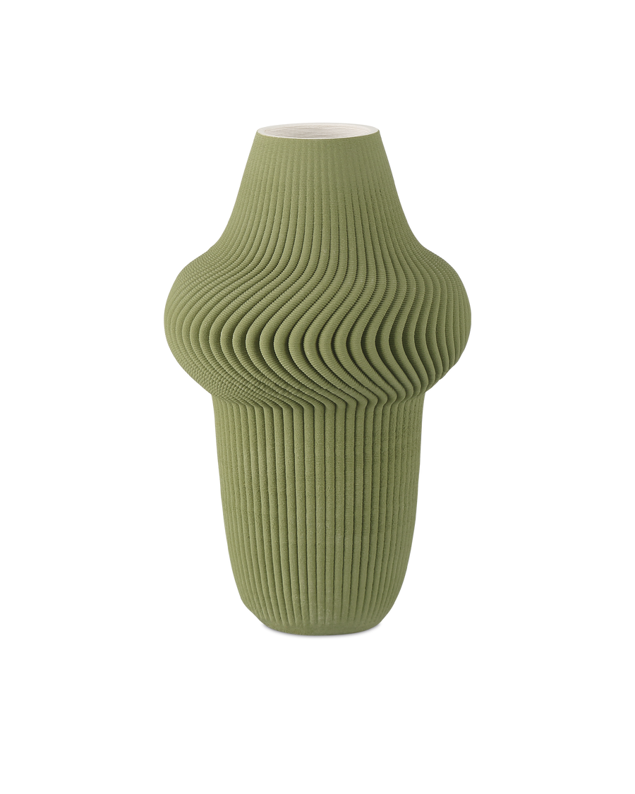 Green Plisse Large Vase