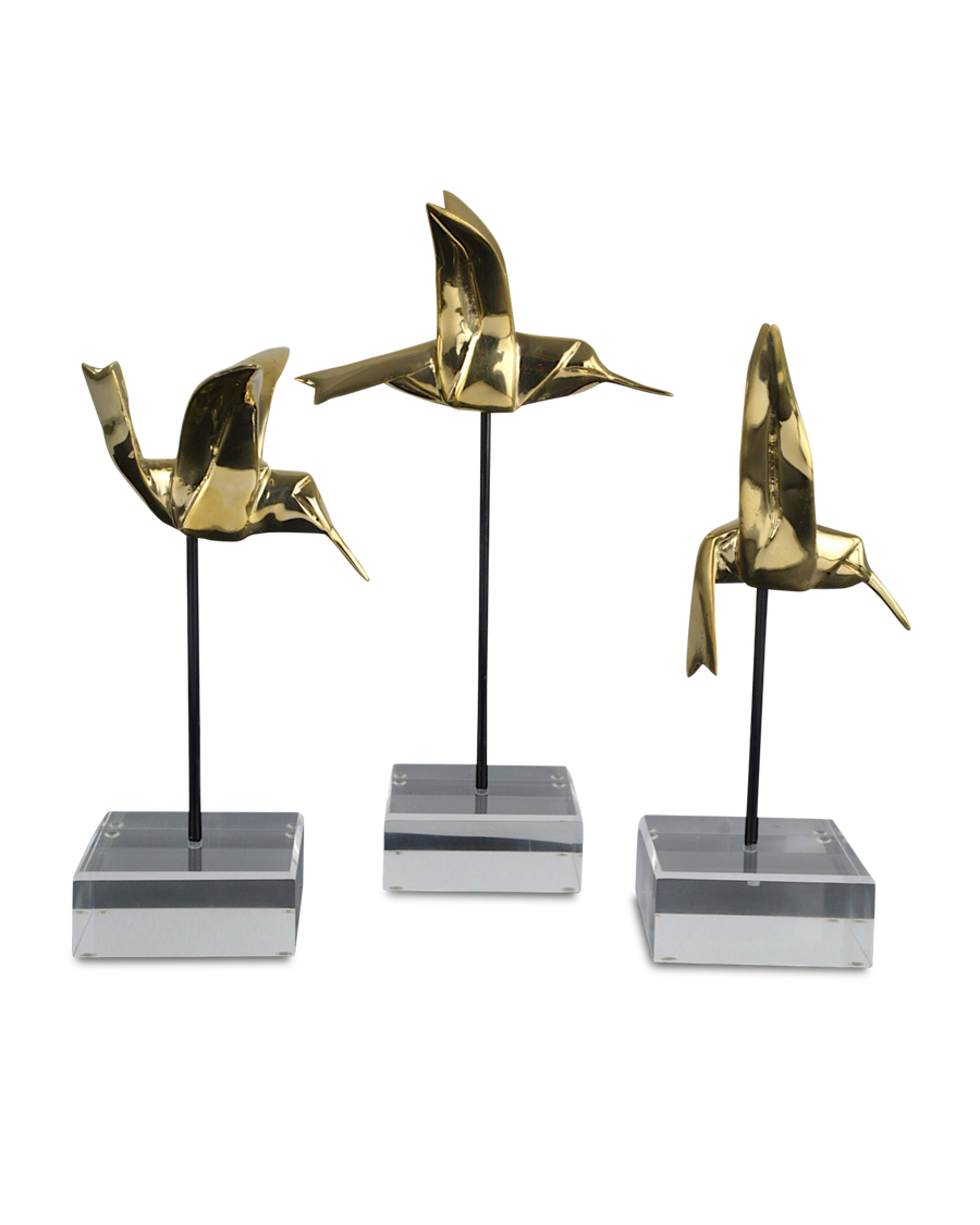 Gold Hummingbirds Set of 3
