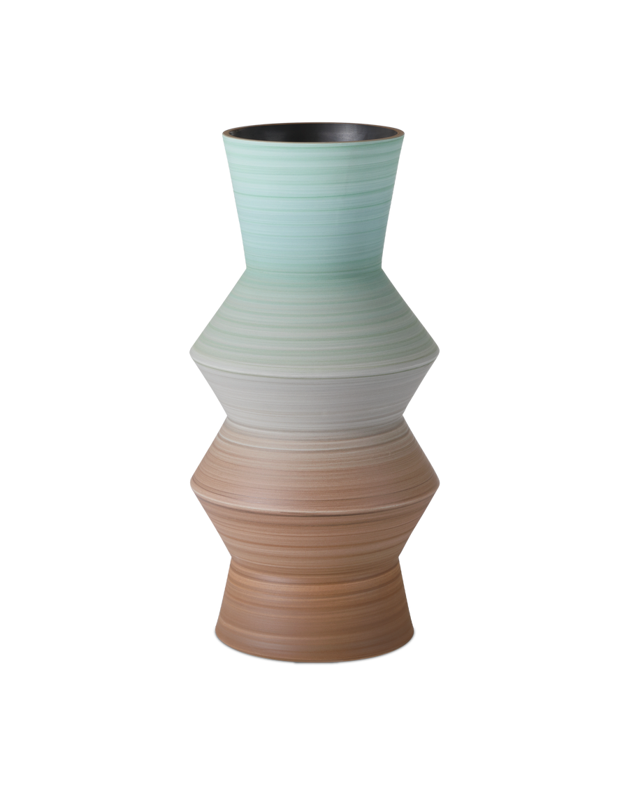 Happy 80's Brown & Pale Blue Vase Set of 2