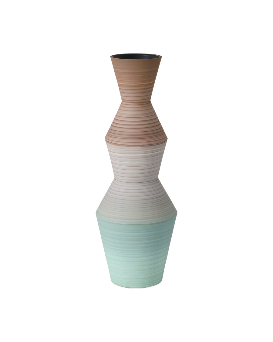 Happy 80's Brown & Pale Blue Vase Set of 2