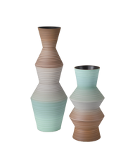 Happy 80's Brown & Pale Blue Vase Set of 2