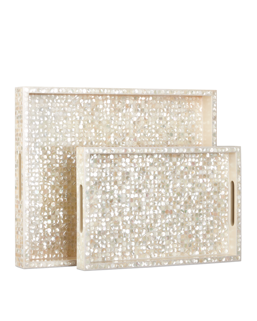 Gerri Dot Mother of Pearl Tray Set of 2