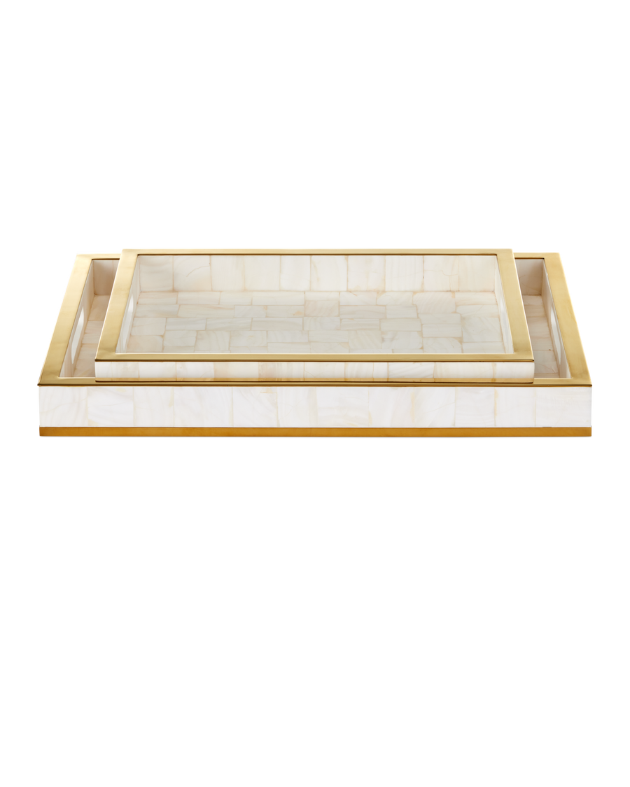 Casey Mother of Pearl Tray Set of 2