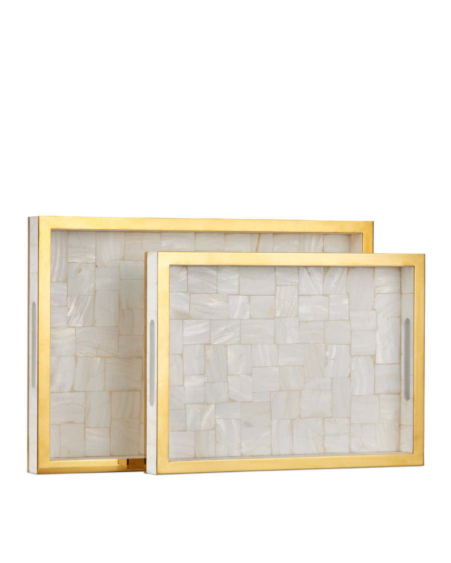 Casey Mother of Pearl Tray Set of 2