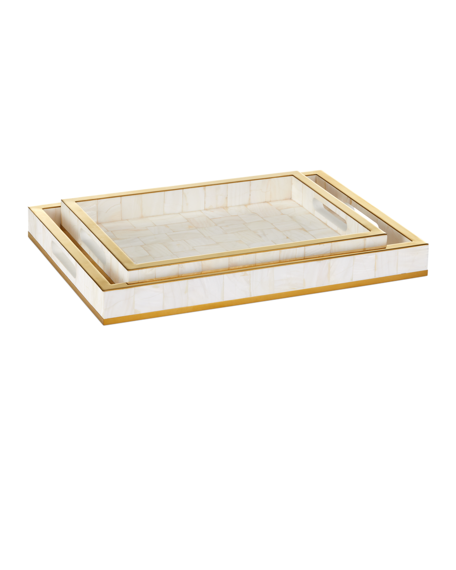 Casey Mother of Pearl Tray Set of 2