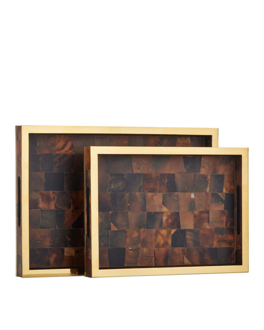 Casey Brown Tray Set of 2