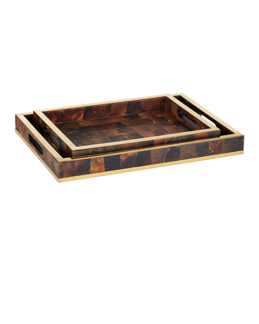 Casey Brown Tray Set of 2