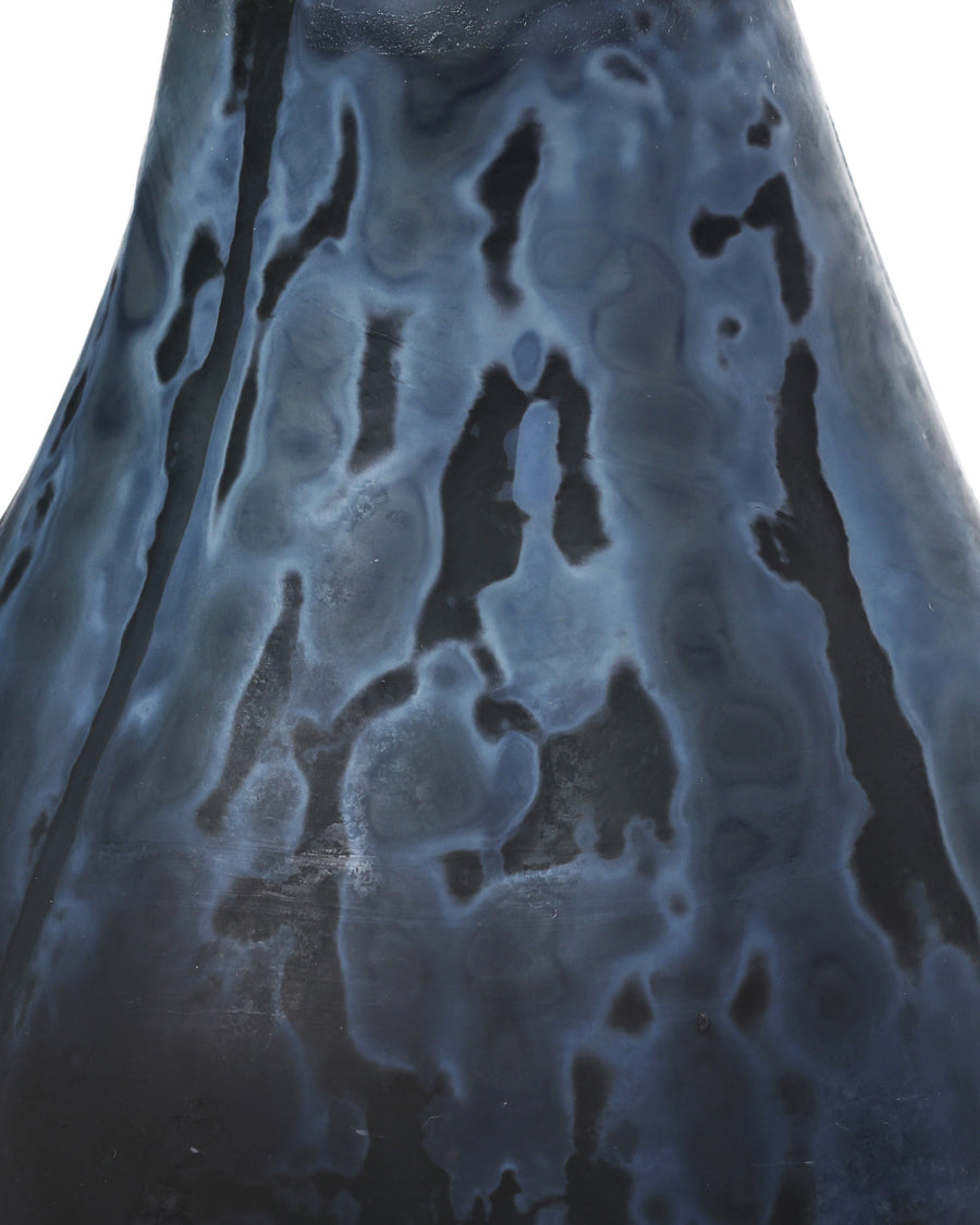 Glass Dark Blue Pear Set of 2