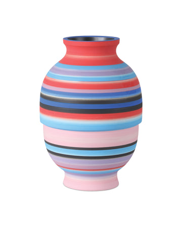 Happy 80's Small Bright Blue & Red Vase