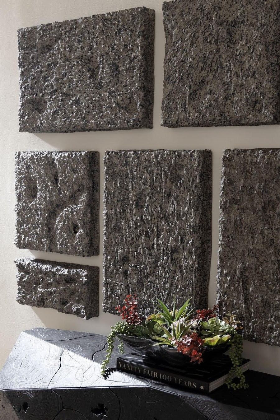 Etched Rock Puzzle Wall Tiles Set of 9 - Maison Vogue